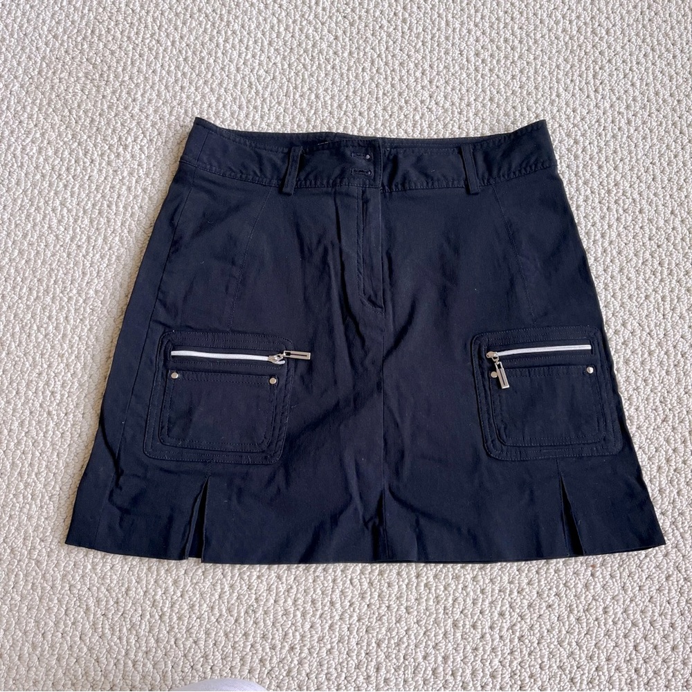 Jamie Sadock mini skirt black zippered cargo‎ utility 4